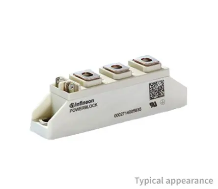 Produktfoto 1 von Infineon Thyristormodul 120 A 1600 V, Gate-Trigger 100 mA 2250 A 1.75 V 7-Pin