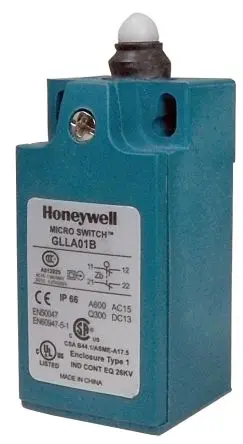 Produktfoto 1 von Honeywell GLL Endschalter, Stößel 1 Öffner/1 Schließer, IP66, Kunststoff 600V ac 1.2A