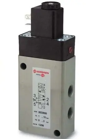 Produktfoto 1 von Norgren 3/2, 5/2-Wege 26230 Pneumatisches Magnetventil, Magnet/Luft-betätigt 24V