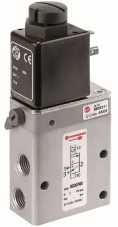 Produktfoto 1 von Norgren 3/2-Wege, 5/2-Wege 80207 Pneumatisches Magnetventil BSPP, ISO 228, Elektromagnet-betätigt 230 V ac, 24V dc
