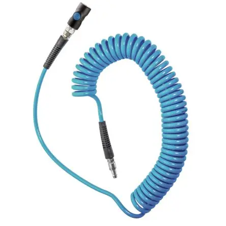 Produktfoto 1 von PREVOST 4 m PUS Polyurethan Spiralschlauch Blau, Innen-Ø 6.5 mm, 8 bar 70 °C -15 °C