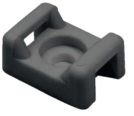 Produktfoto 1 von HellermannTyton Befestigungssockel, Nylon 6.6 Schwarz 21.8 mm x 7.9 mm Kabelbinder x 15.5mm für 4.6 mm