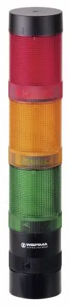 Produktfoto 1 von Werma KombiSIGN 40 LED Signalturm Keine Summer-Komponente 3-stufig Linse Gelb, Rot, Grün 24V Dauer, Blinkend Wand, Basis