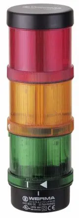 Produktfoto 1 von Werma KombiSIGN 71 LED Signalturm Keine Summer-Komponente 3-stufig Linse Grün, Rot, Gelb 24V Dauer Basis, Wand 212 mm