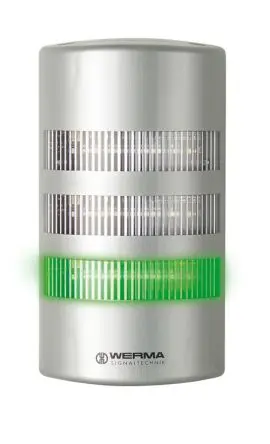 Produktfoto 1 von Werma FlatSIGN LED Signalturm Keine Summer-Komponente 3-stufig Linse Gelb, Rot, Grün 24V Blinkend Wand 195 mm
