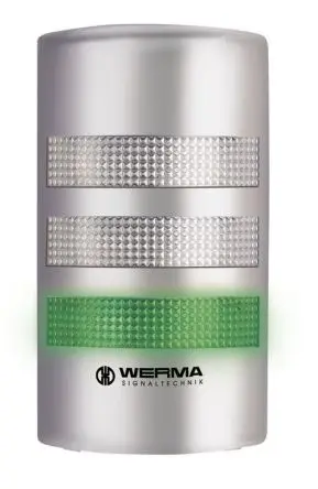 Produktfoto 1 von Werma FlatSIGN LED Signalturm Keine Summer-Komponente 3-stufig Linse Grün, Gelb, Rot 230V Blinkend, Dauerbetrieb Wand