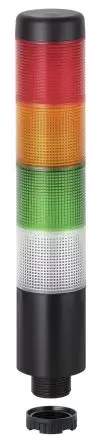 Produktfoto 1 von Werma Kompakt 37 LED Signalturm Summer 4-stufig Linse Gelb, Rot, Grün, Klar 24V Dauerbetrieb Eingebaut 209 mm