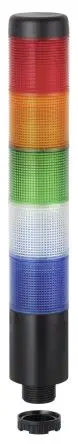 Produktfoto 1 von Werma Kompakt 37 LED Signalturm Summer 5-stufig Linse Gelb, Rot, Grün, Klar, Blau 24V Blinkend 243 mm Multifunktion