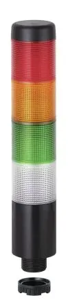 Produktfoto 1 von Werma Kompakt 37 LED Signalturm Summer 4-stufig Linse Klar, Grün, Rot, Gelb 24V Dauer Basis 125 mm