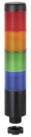 Produktfoto 1 von Werma Kompakt 37 LED Signalturm Summer 4-stufig Linse Blau, Grün, Rot, Gelb 24V Dauer Basis 209 mm