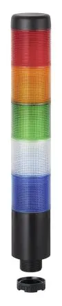 Produktfoto 1 von Werma Kompakt 37 LED Signalturm Summer 5-stufig Linse Gelb, Rot, Grün, Klar, Blau 24V Dauer Eingebaut 243 mm