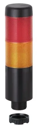 Produktfoto 1 von Werma Kompakt 37 LED Signalturm Summer 2-stufig Linse Rot, Gelb 24V Blinkend Eingebaut 229.5 mm Multifunktion