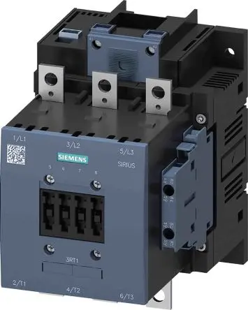 Produktfoto 1 von Siemens 3RT1 Schütz 277V-Spule, 3-polig, 1kV / 185 A 277V 90 kW 2 Schließer/2 Öffner Umkehrend 4-Hilfskontakte