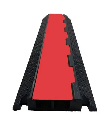Produktfoto 1 von RS PRO Kabelabdeckung, 249mm x 1 m Gummi, Rot, Schwarz