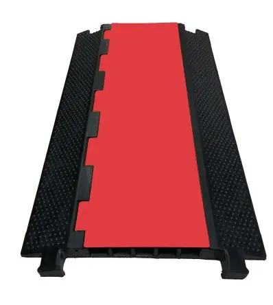 Produktfoto 1 von RS PRO Kabelabdeckung, 500mm x 1 m Gummi, Schwarz, Rot