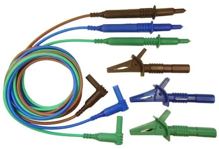 Produktfoto 1 von RS PRO Messleitung und Steckverbinderkit, 1 brauner CAT III-Tastkopfadapter, 1 Braune Kabelbaugruppe, 1 blauer