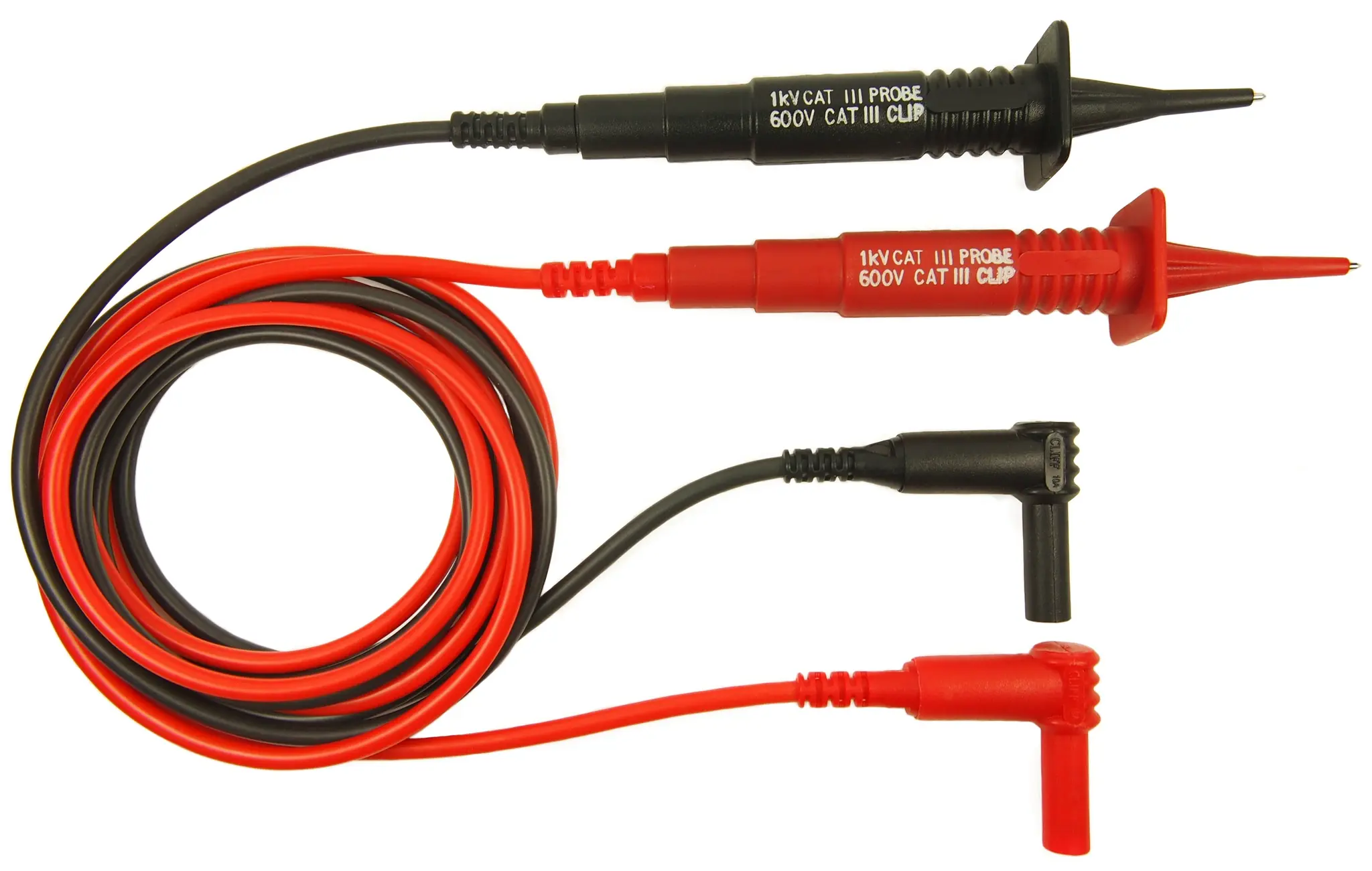 Produktfoto 1 von RS PRO Messleitung und Steckverbinderkit, 1 schwarze Kabelbaugruppe, 1 rote Kabelbaugruppe