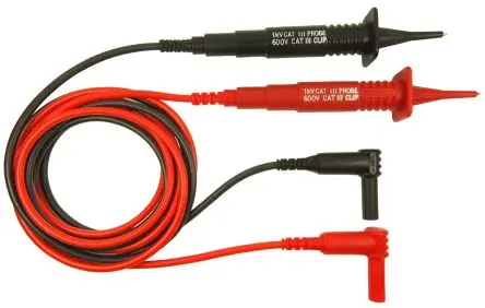 Produktfoto 1 von RS PRO Messleitung und Steckverbinderkit, 1 schwarze Kabelbaugruppe, 1 rote Kabelbaugruppe