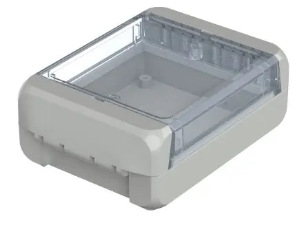 Produktfoto 1 von Bopla Bocube; Universalgehäuse; Polycarbonat; Grau, Hellgrau Geflanscht IP68, IP66 Breite 80 mm Höhe 40 mm Länge 113 mm