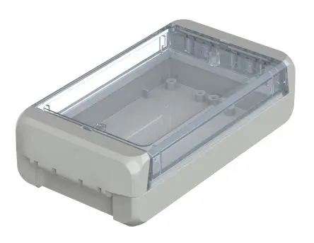 Produktfoto 1 von Bopla Bocube; Universalgehäuse; Polycarbonat; Grau, Hellgrau Geflanscht IP66, IP68 Breite 80 mm Höhe 40 mm Länge 151 mm