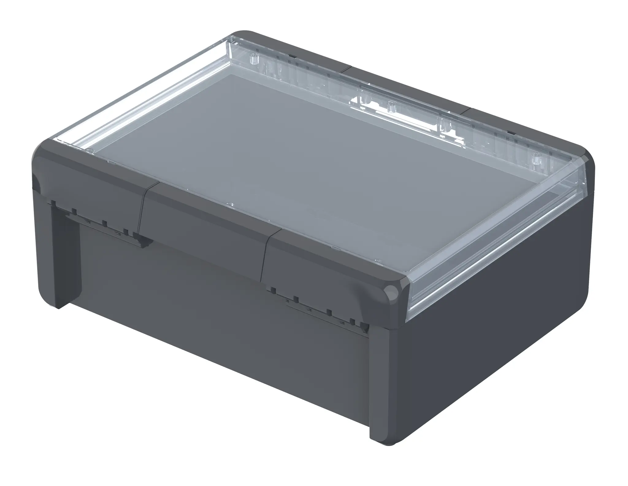 Produktfoto 1 von Bopla Bocube; Universalgehäuse; Polycarbonat; Grau, Graphitgrau Geflanscht IP66, IP68 Breite 300 mm Höhe 120 mm Länge