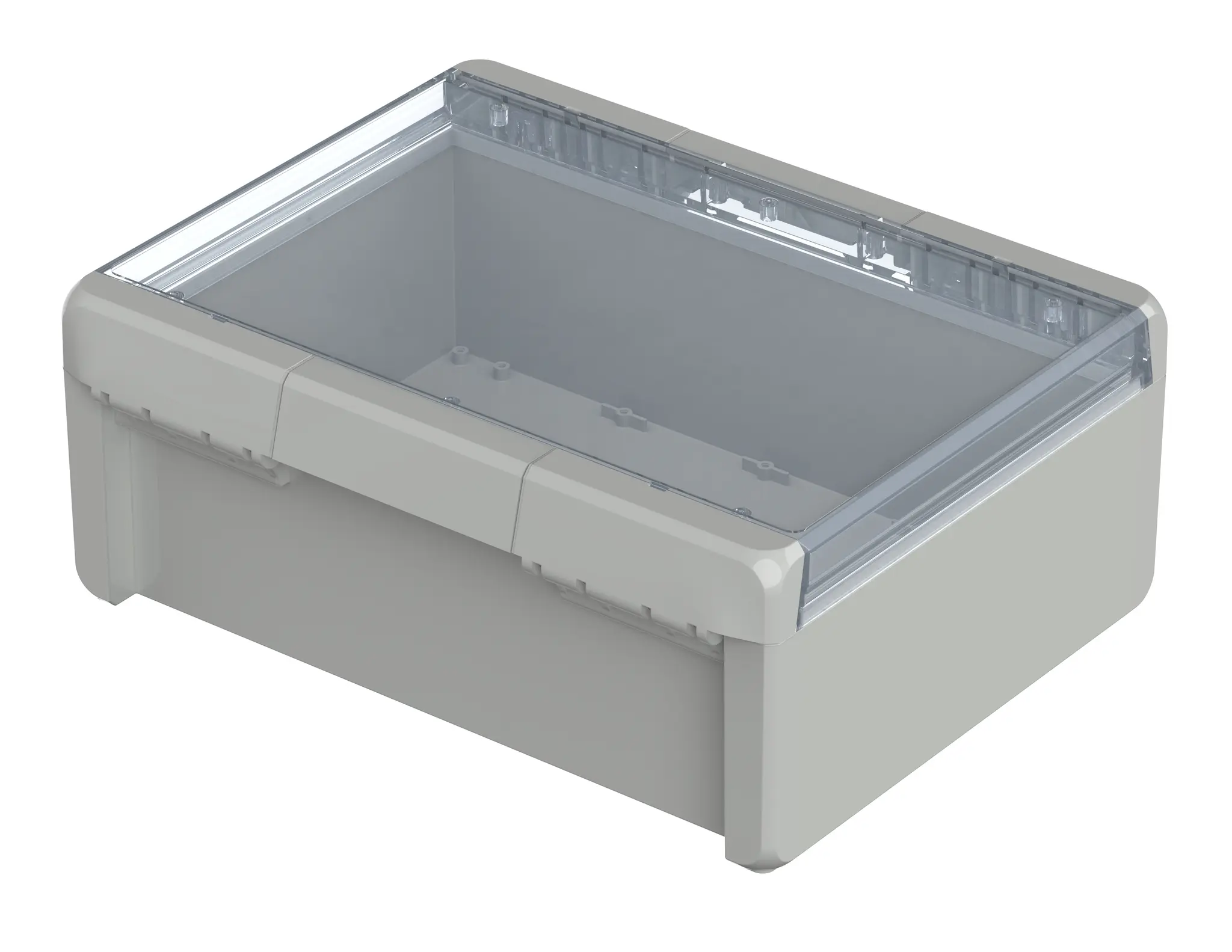 Produktfoto 1 von Bopla Bocube; Universalgehäuse; Polycarbonat; Grau, Hellgrau Geflanscht IP66, IP68 Breite 300 mm Höhe 120 mm Länge 239