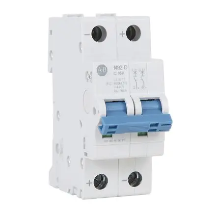 Produktfoto 1 von Allen Bradley 1492-D Miniaturüberlastschalter Typ C, Pol 2-polig 4A 240V ac, Abschaltvermögen 15 kA 1492-D2 62.5 V dc