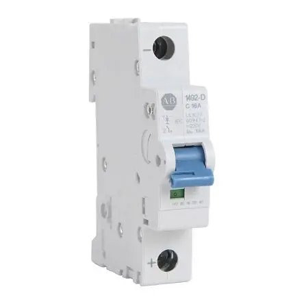 Produktfoto 1 von Allen Bradley 1492-D Miniaturüberlastschalter Typ C, Pol 1-polig 16A 240V ac, Abschaltvermögen 15 kA 1492-D1 62.5 V dc