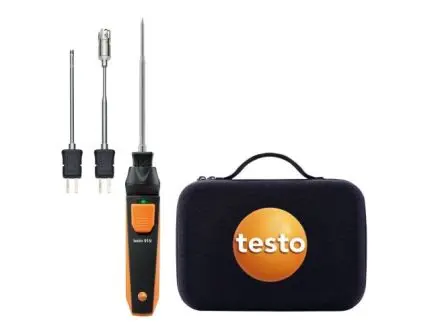 Produktfoto 1 von Testo Digitales Thermometer, 915i, Drahtlos, 1 bis 400 ±0.5°C max, Messelement Typ K, ISO-kalibriert