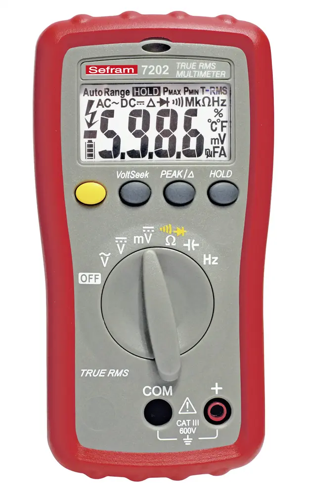 Produktfoto 1 von Sefram 720X Tragbar Digital Multimeter Echteffektivwert, CAT III 600 V ac / 10 A 10 A, 40 mΩ