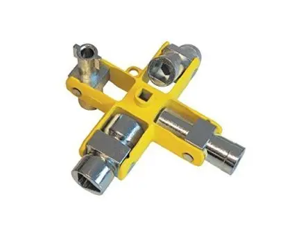 Produktfoto 1 von CK Schaltschrankschlüssel Kreuzschlüssel 4-in-1 im Gusslegierung-Gehäuse