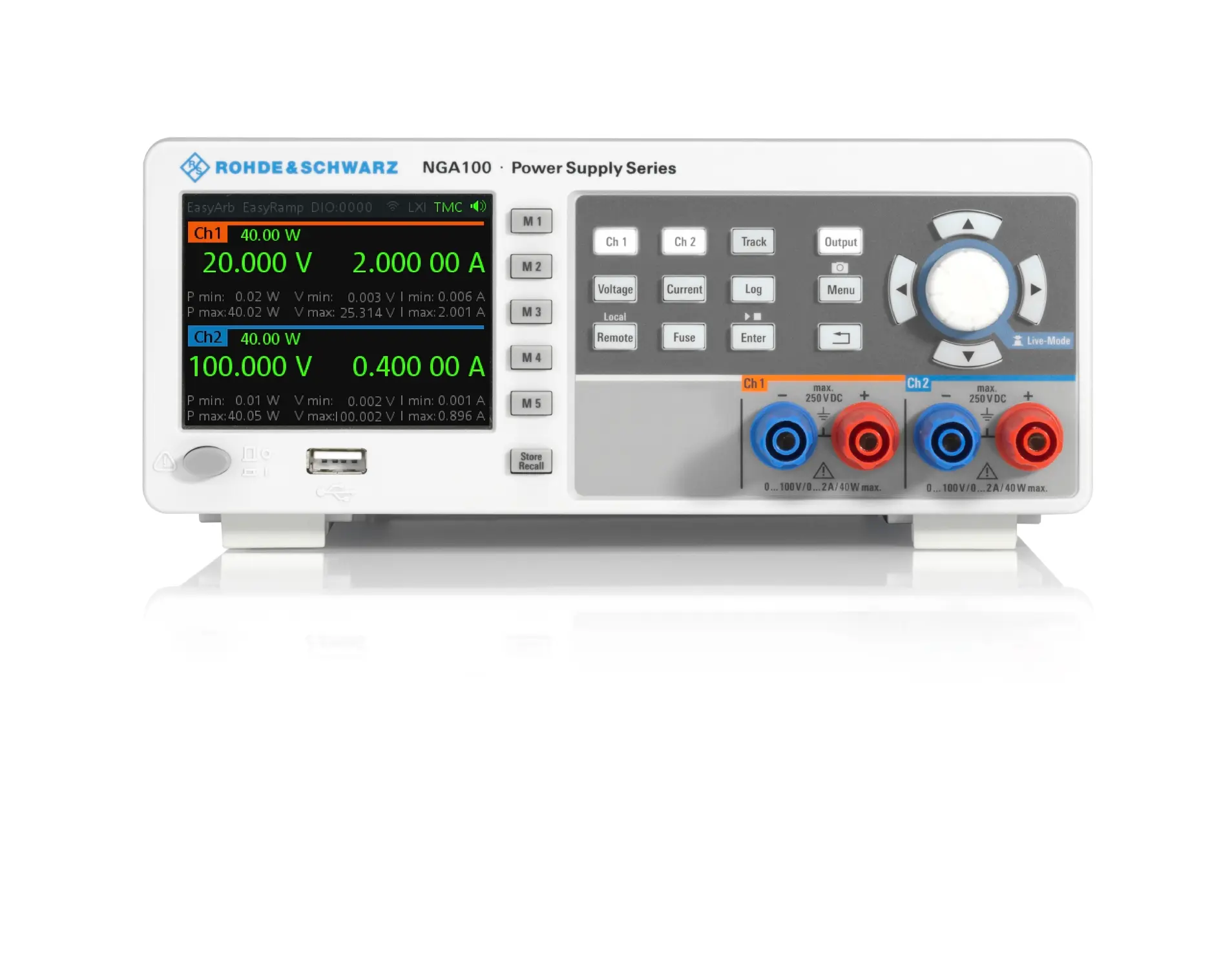 Produktfoto 1 von Rohde & Schwarz NGA142-COMb 2-Kanal Digital Labornetzgerät 80W, 0 → 100V / 2A