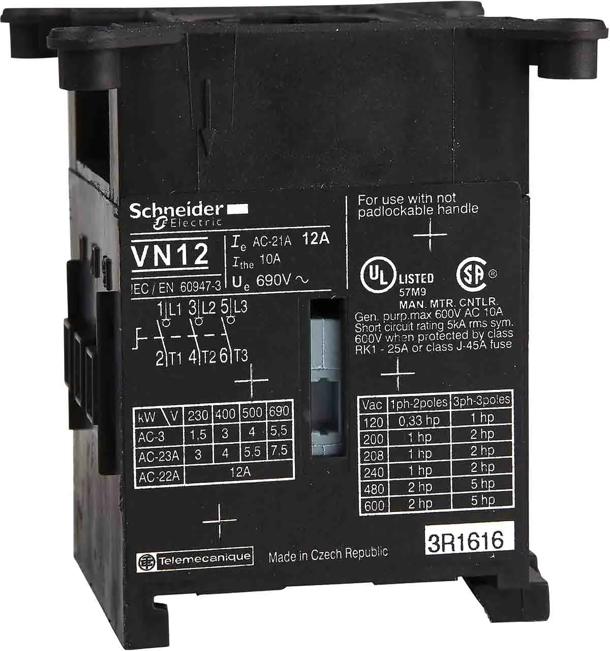 Produktfoto 1 von Schneider Electric Mini-VARIO Trennschalter 3-polig 8,1A TeSys 3 Schließer