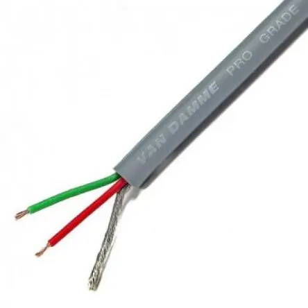 Produktfoto 1 von Van Damme Mikrofonkabel 2-adrig 0.22 mm² Geschirmt, Außen-ø 4.85 mm Außen-ø Grau, L. 100 m