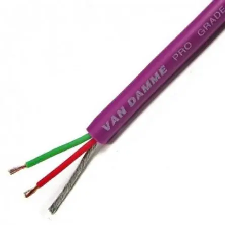 Produktfoto 1 von Van Damme Mikrofonkabel 2-adrig 0.22 mm² Geschirmt, Außen-ø 4.85 mm Außen-ø Violett, L. 100 m