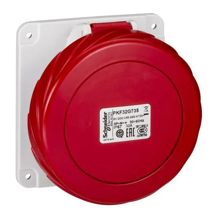 Produktfoto 1 von Schneider Electric Mureva Buchse Grau, 415V 3P+N+PE / 32A, Panel IP67