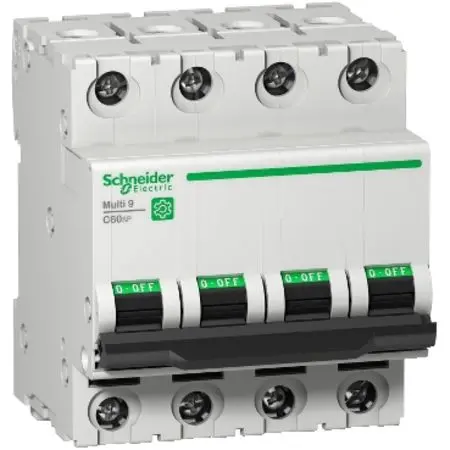 Produktfoto 1 von Schneider Electric Multi 9 Miniaturüberlastschalter Typ C, Pol 4-polig 16 A, Abschaltvermögen 10 kA Multi9