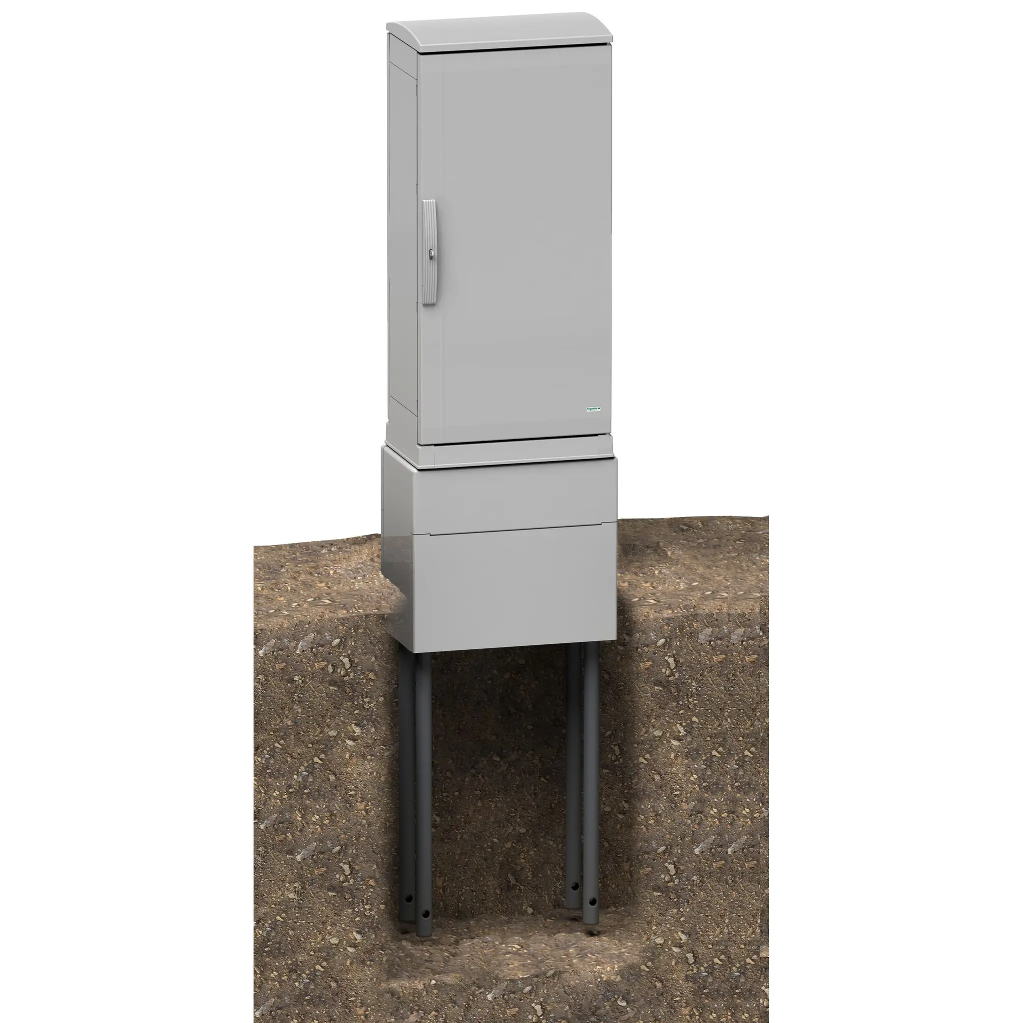 Produktfoto 1 von Schneider Electric Thalassa Polyester Sockel Sockel Grau, 1035 mm, für Gehäuse, H. 500 mm, T. 410 mm