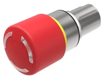 Produktfoto 1 von EAO 45 Not-Aus-Schalter, 22 mm, Rot, Drehfreigabe, Pilzkopf, Kunststoff, IP67, IP66, IP69K, 34 mm beleuchtet