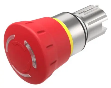 Produktfoto 1 von EAO 45 Not-Aus-Schalter, 22 mm, Rot, Drehfreigabe, Pilzkopf, Kunststoff, IP66, IP67, IP69K, 40 mm beleuchtet