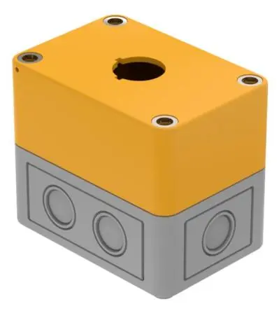 Produktfoto 1 von EAO 4 Steuerstation-Gehäuse, 1 x Ø 22.3 mm, Grau, Kunststoff, IP66