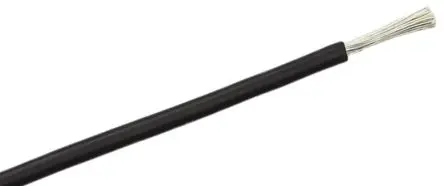 Produktfoto 1 von RS PRO Schaltdraht 0.25 mm² 25 m Schwarz 1 Litzen Silikongummi