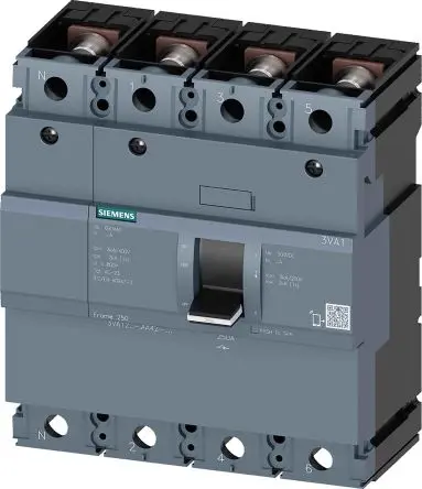 Produktfoto 1 von Siemens SENTRON 3VA1, Kompaktschutzschalter 4-polig, 250A Feststehend 690V ac 500 V dc