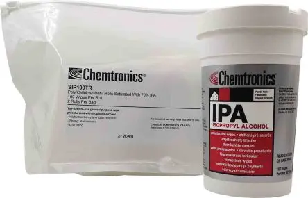 Produktfoto 1 von Chemtronics Chemtronics Feucht Isopropanol, Weiß Tube, 150 x 200 mm, 100 pro Paket Tücher pro Packung