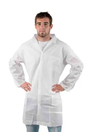 Produktfoto 1 von EUROSTAT Besucherkittel 2XL, Unisex, Polypropylen, Antistatik, Weiß, Stift
