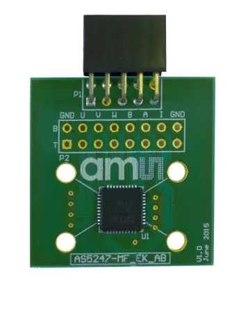 Produktfoto 1 von ams OSRAM AS5247-MF_EK_AB AS5247, Evaluierungsplatine Entwicklungstool Sensor, Positionssensor für AS5247-MF_EK_AB