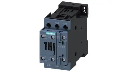 Produktfoto 1 von Siemens 3RT2 Schütz 110V ac-Spule, 3-polig, 690V / 25 A 110V 11 kW 1 Schließer/1 Öffner Motorsteuerung, Umkehrend
