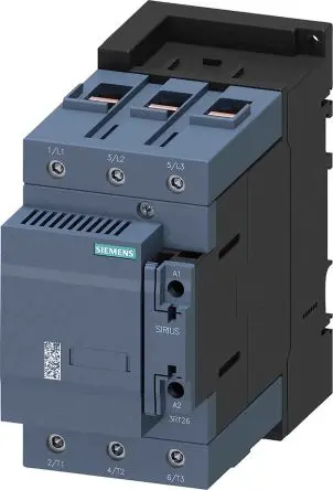 Produktfoto 1 von Siemens 3RT2 Schütz 230V ac-Spule, 3-polig, 400V / 144 A 230V ac 1 Schließer/1 Öffner Schalten von Kondensatoren