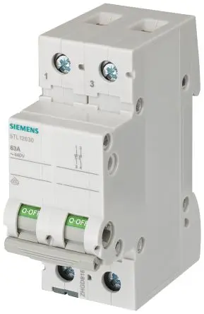 Produktfoto 1 von Siemens 5TL Trennschalter 2-polig DIN-Hutschiene 32A 2-phasig