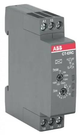 Produktfoto 1 von ABB CT-C Zeitrelais, DIN-Hutschiene 24 to 48 V dc 24V ac, 240 V ac, 0.05 s to 100 h, 1 Kont. 1, 1-poliger Umschalter